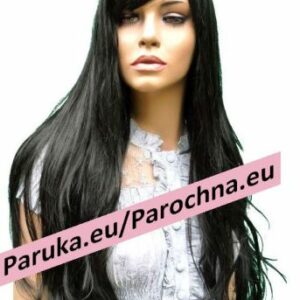 Černá paruka s bílým melírem