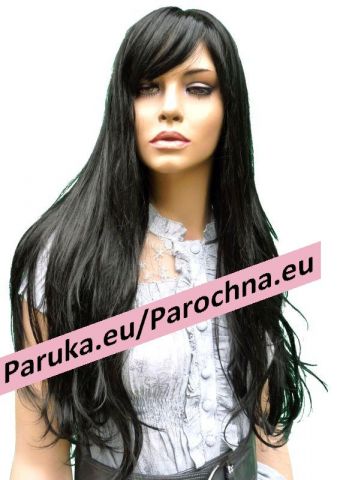 Černá paruka s bílým melírem