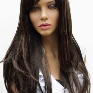 Černá paruka s hnědým melírem