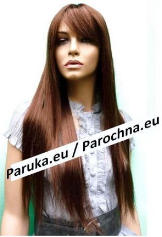 Hnědá rovná paruka sleva 40%