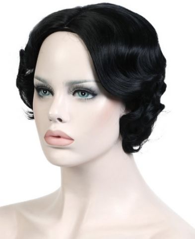 Krátká černá paruka Elle