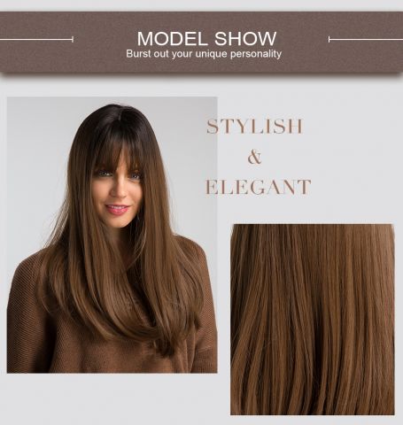 Luxusní hnědá paruka Element sleva 30% - Obrázek 2