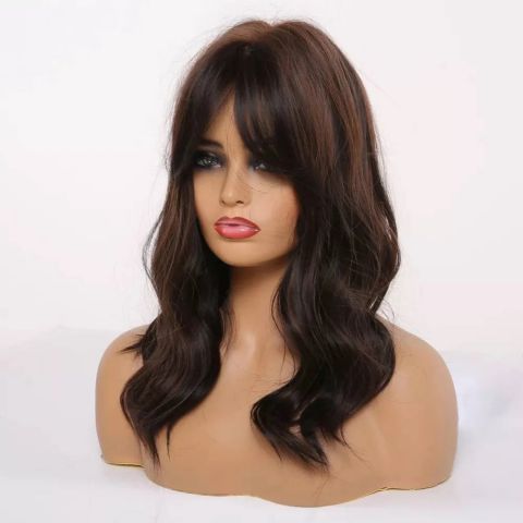 Luxusní paruka černohnědá Fiber - Obrázek 3