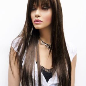 Černohnědá paruka dlouhá