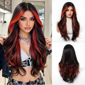 Luxusní černočervená paruka