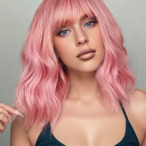 Růžová střední paruka