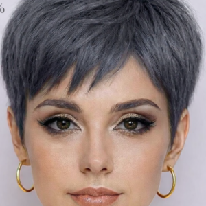 Tmavě šedá krátká paruka