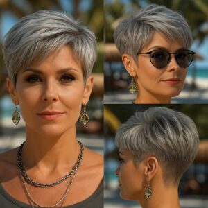 Paruka z pravých vlasů šedá