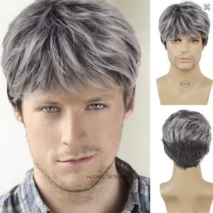 Pánská krátká šedá paruka
